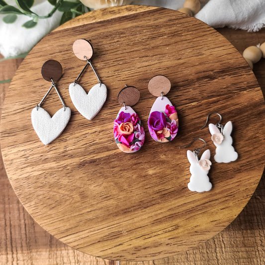 Floral bunny dangles