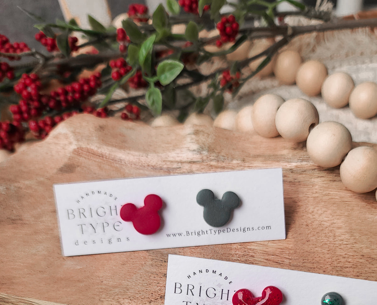 Christmas Mickey studs