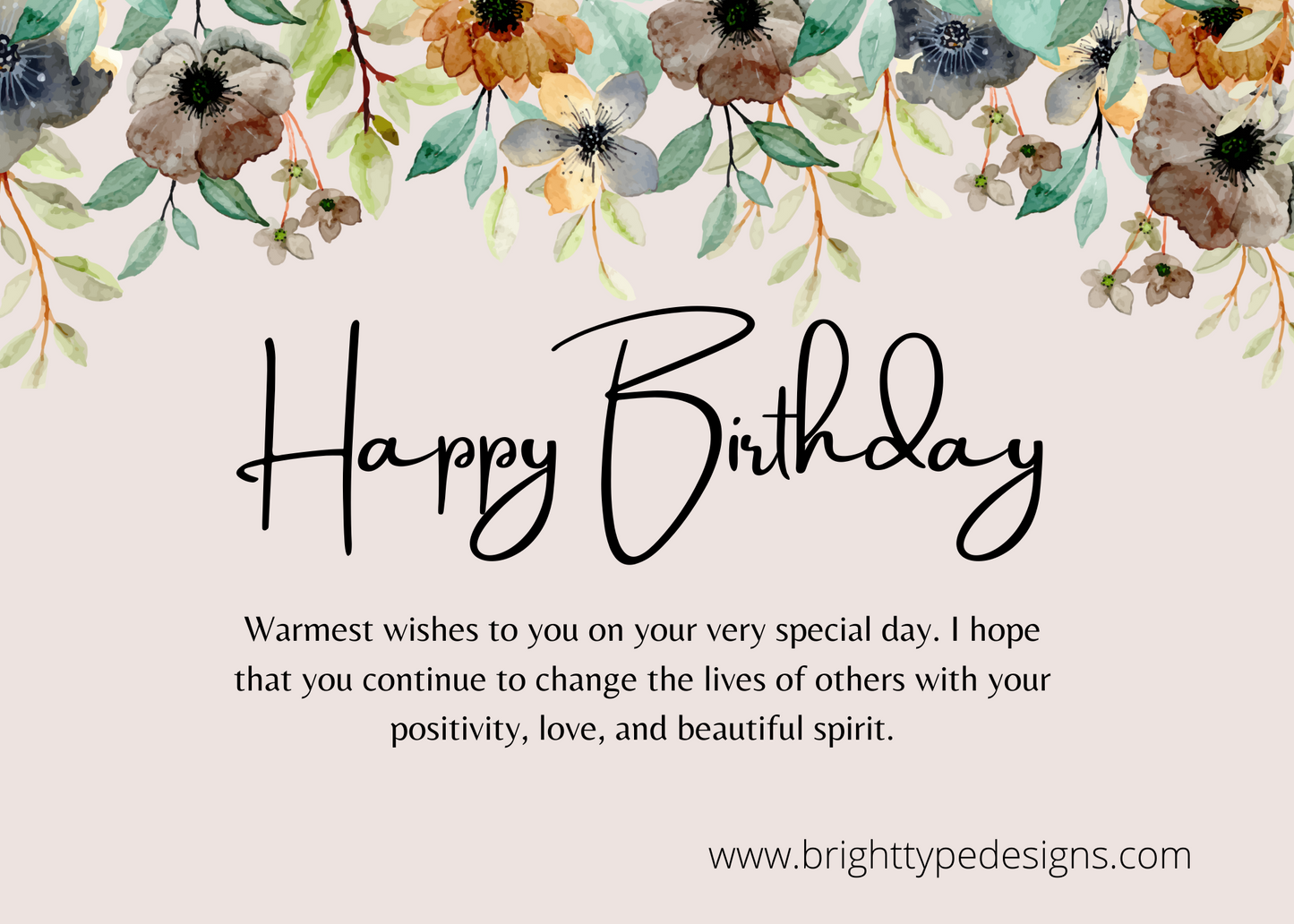 Gift Card-Happy Birthday Florals