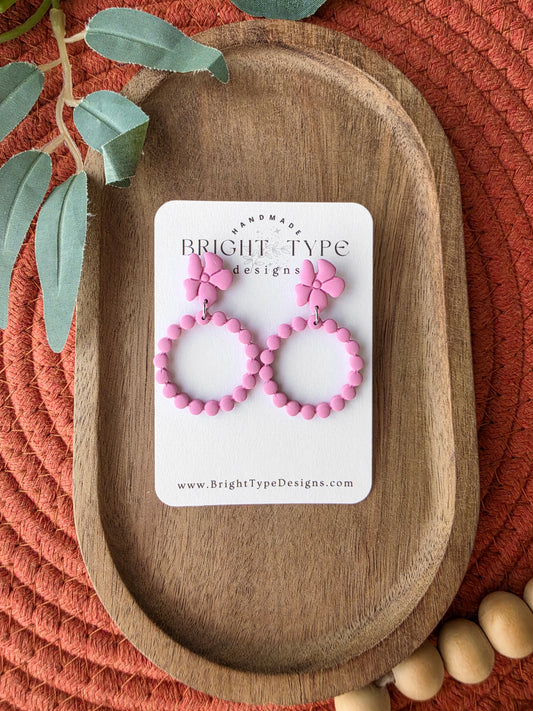 Hibiscus Pink Bubble Dangles