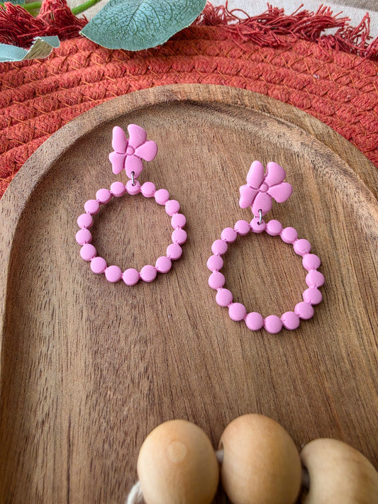 Hibiscus Pink Bubble Dangles