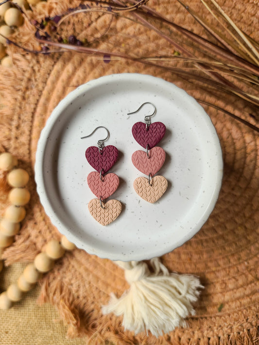 Sweater Weather Heart Dangles