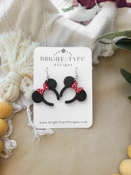Black Glitter Minnie Ears